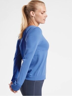 Athleta In Motion Seamless Top in Slate Blue